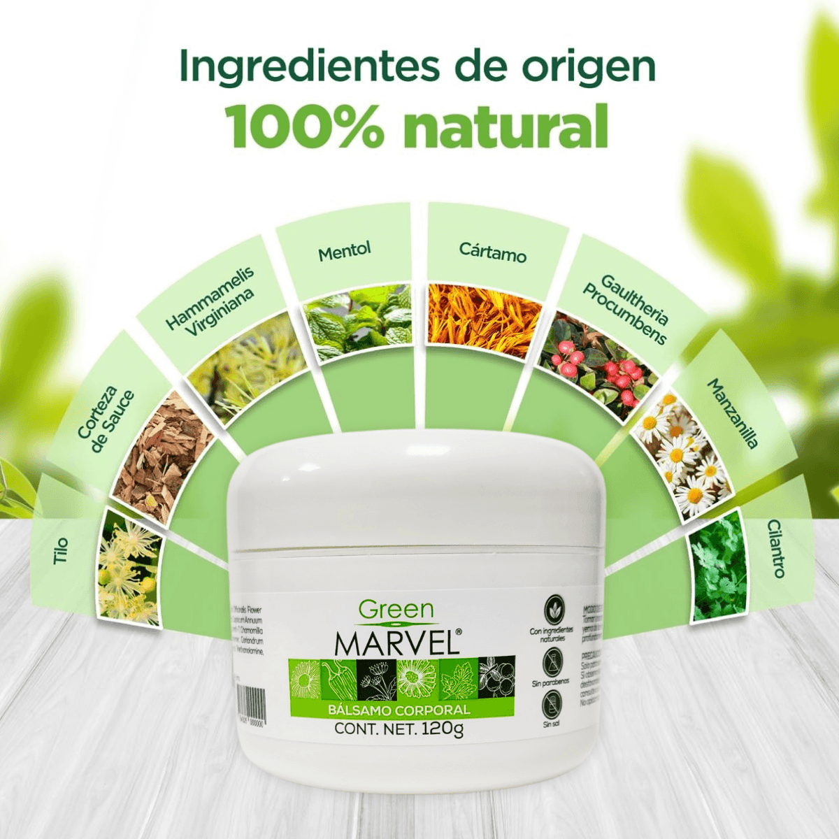 Green Marvel Bálsamo corporal Alivia dolor muscular