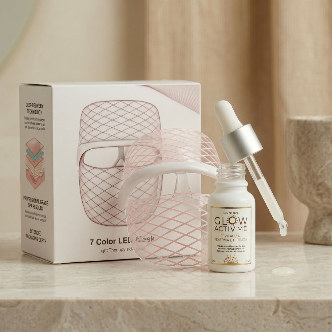 Glow Activ Kit Rejuvenecimiento: Máscara LED + Serum MD